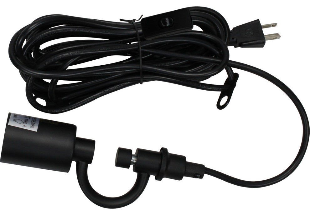 Shallow Drum 1 Light Swag Plug-In Pendant Hanging Lamp 10x12x8 Black