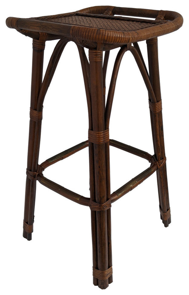 Oriental Rattan Backless Bar Stool Counter Height