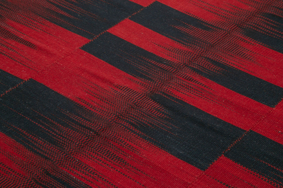 Rug N Carpet - Handmade Oriental 6' 11'' x 9' 2'' Modern Design Wool Kilim Rug