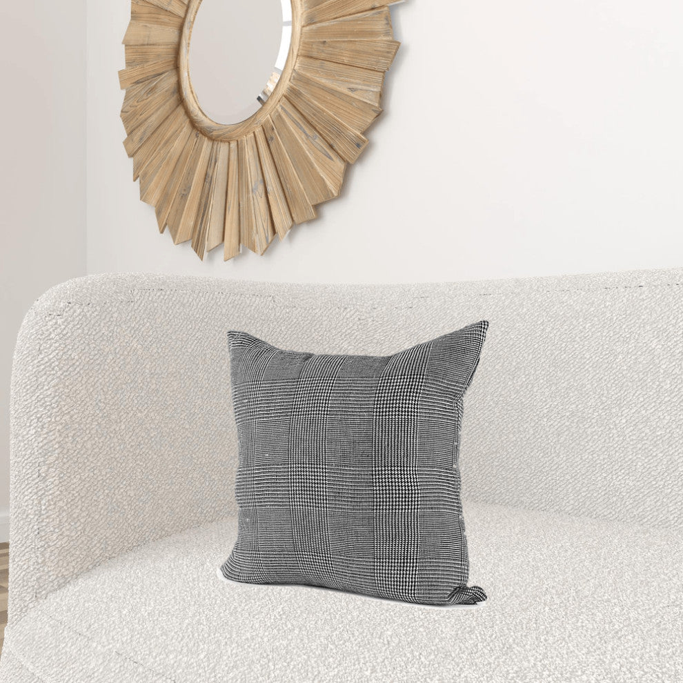 White And Black Pattern Throw Pillow Cover