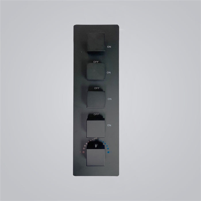 Venice 4 Functions Wall Mount Vertical Shower Mixer, Black
