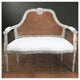 Moyne Linen Square Arm Settee, Parchment