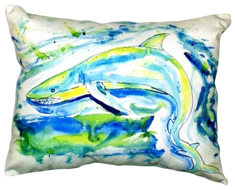 Green Shark No Cord Pillow - Set of Two 16x20