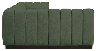 Quinn Chenille Upholstered 4-Piece L-Shaped Modular Sectional, Green