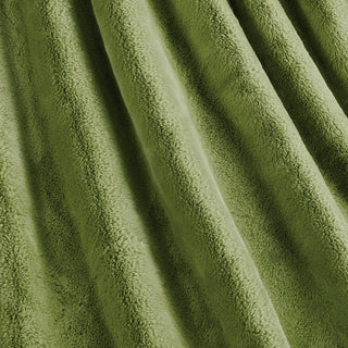 Fox Faux Fur Throw Blanket, Green Moss, 50''x60''