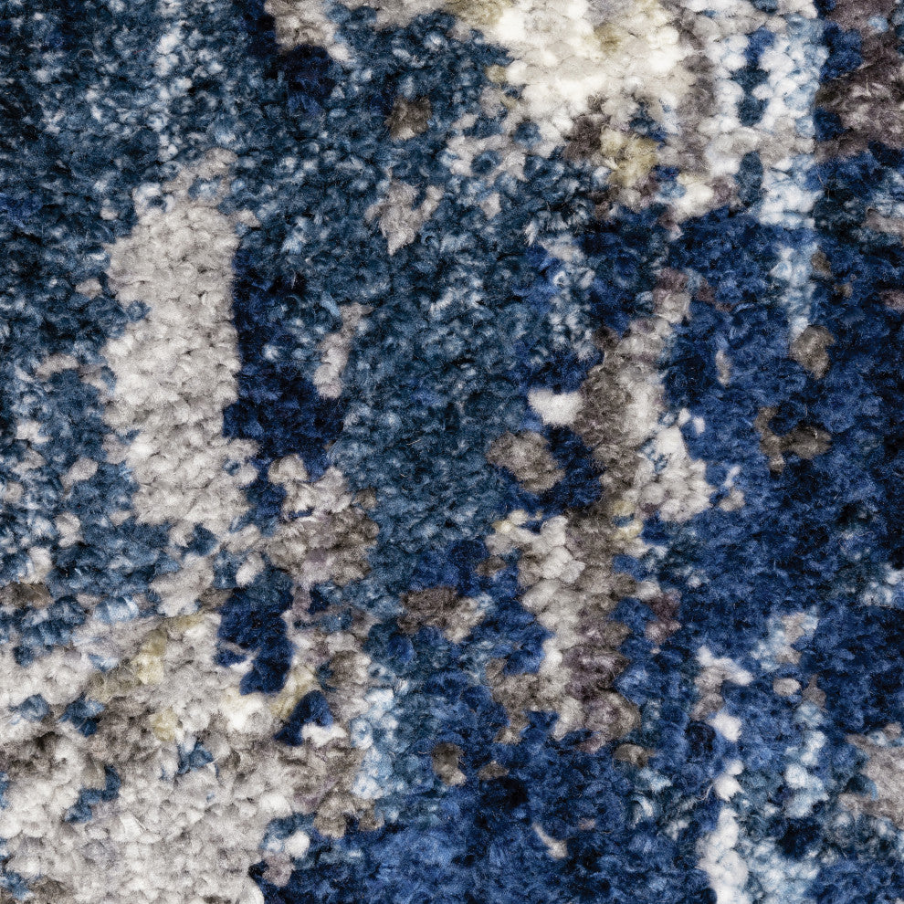 Ashton Galaxy Shag Grey/Blue Area Rug, 3.10X5.5