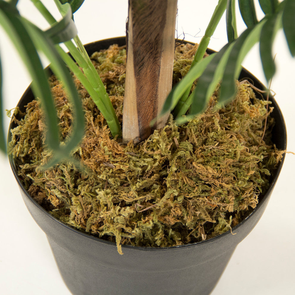 Faux Long Stemmed Green Leafed Fern, Pot