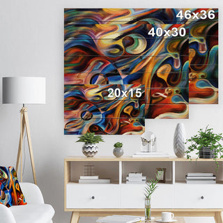 Designart Abstract Music Rhythm Abstract Wood Wall Art 46x36