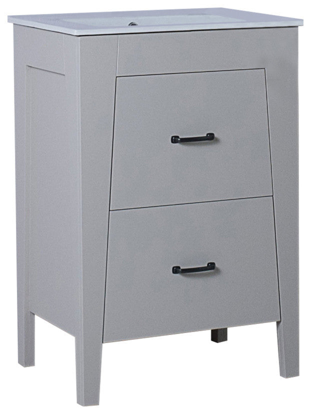 Neylon Single-Sink Vanity, 24", Light Gray