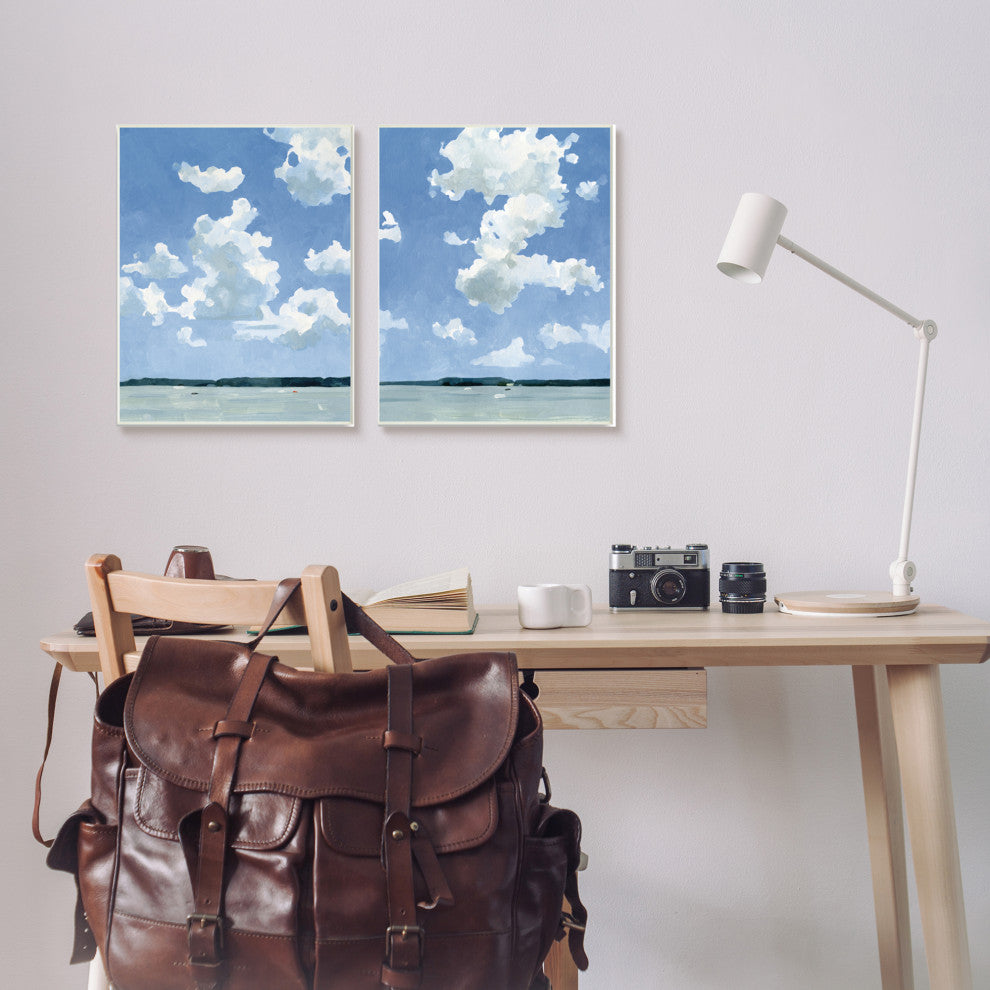 Bright Cloudy Sky Lake Water Landscape Summer Day,13 x 19