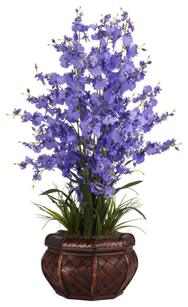 Dancing Lady Silk Flower Arrangement, Purple