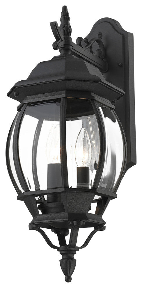 Textured Black Traditional, Colonial, French Historical, Outdoor Wall Lantern