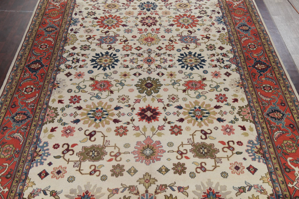 Indian Heriz Oriental Traditional Handmade Area Rug, Beige, 17'10"x11'10