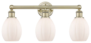 Eaton 3-Light 24" Bath Vanity Light, Antique Brass Finish, Matte White Shade