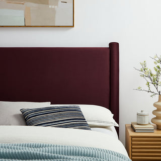 Rael Performance Velvet Full Headboard, Mulberry