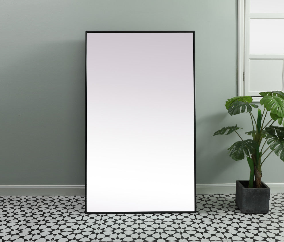Metal Frame Rectangle Full Length Mirror 36X60 Inch, Black