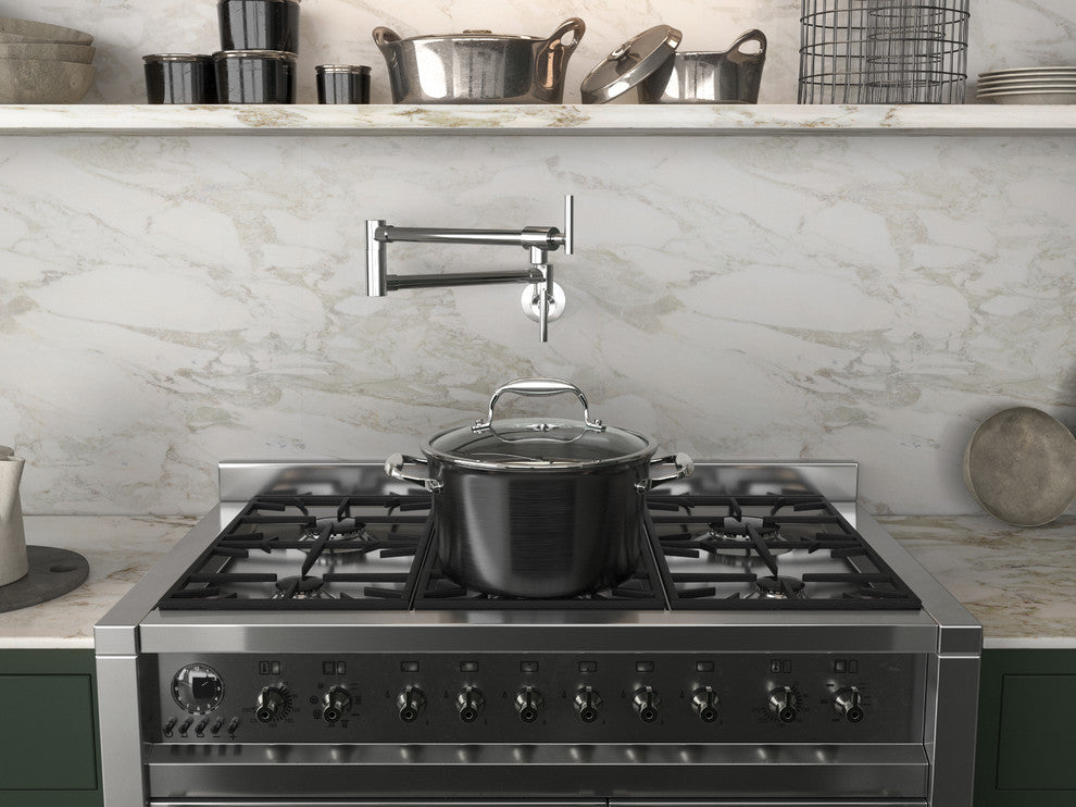 Braccia Series 24" Wall Mounted Pot Filler, Polished Chrome