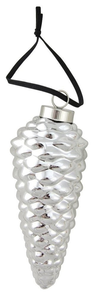 Ceramic Pine Cone Ornaments With Metallic Finish 5", 4-Piece Set