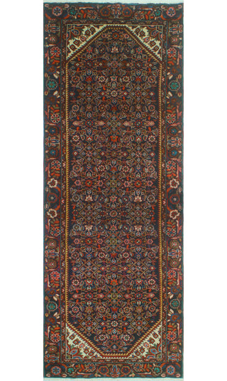 Fine Vintage Distressed Fadel Navy/Red Runner, 3'4 x 9'7
