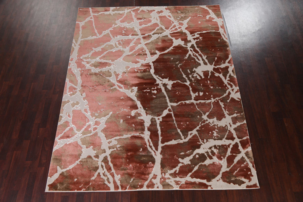 Abstract Transitional Turkish Oriental Rug Contemporary Carpets, 9'10" X 7'10"