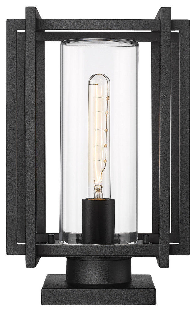 Tribeca Outdoor Pier Mount in Natural Black with Clear Glass