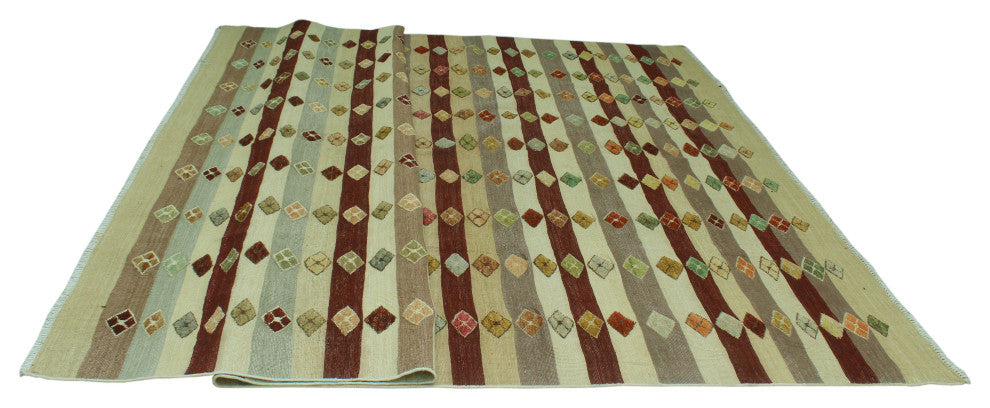 High-Low Kilim Aethelwy Beige Rug