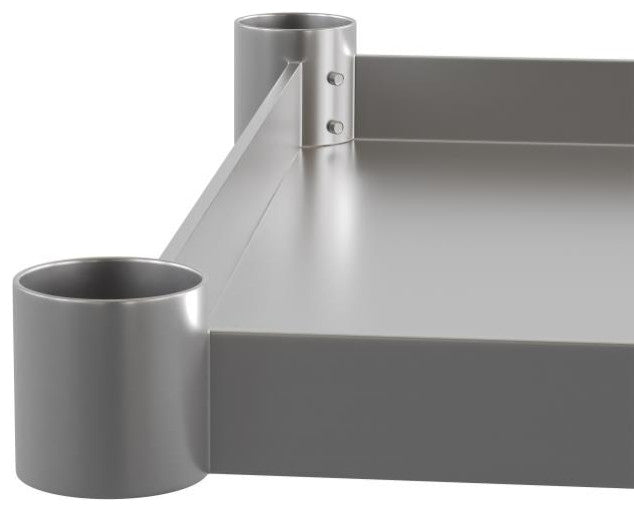 Galvanized Under Shelf for Prep and Work Tables, Stainless Steel, 24" X 60"