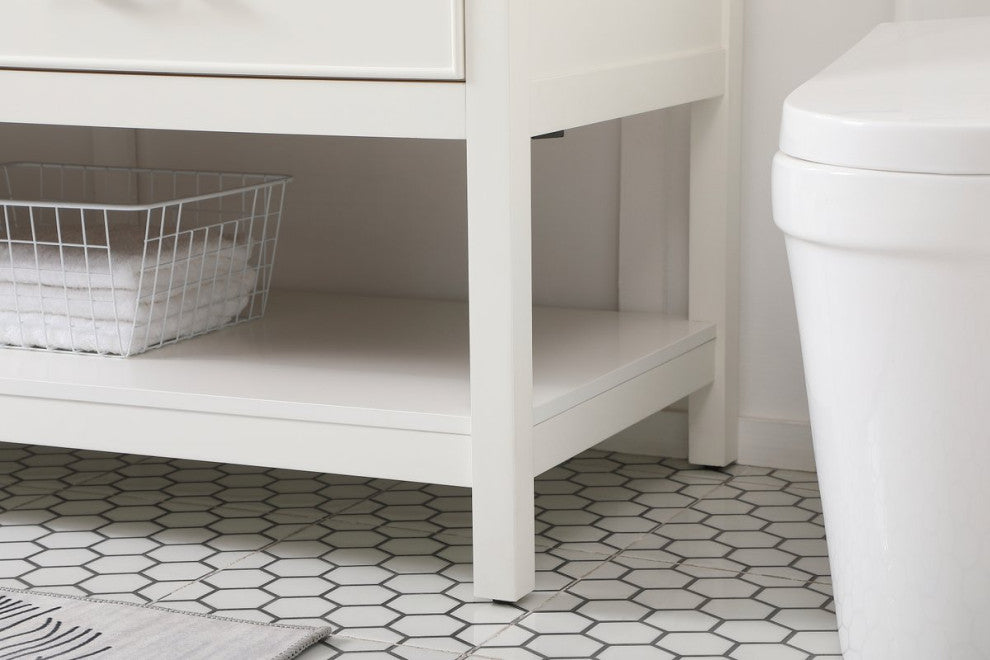 Sally 72" Double Bathroom Vanity, White