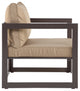 Modern Urban Contemporary Outdoor Patio Armchair, Brown Fabric Steel
