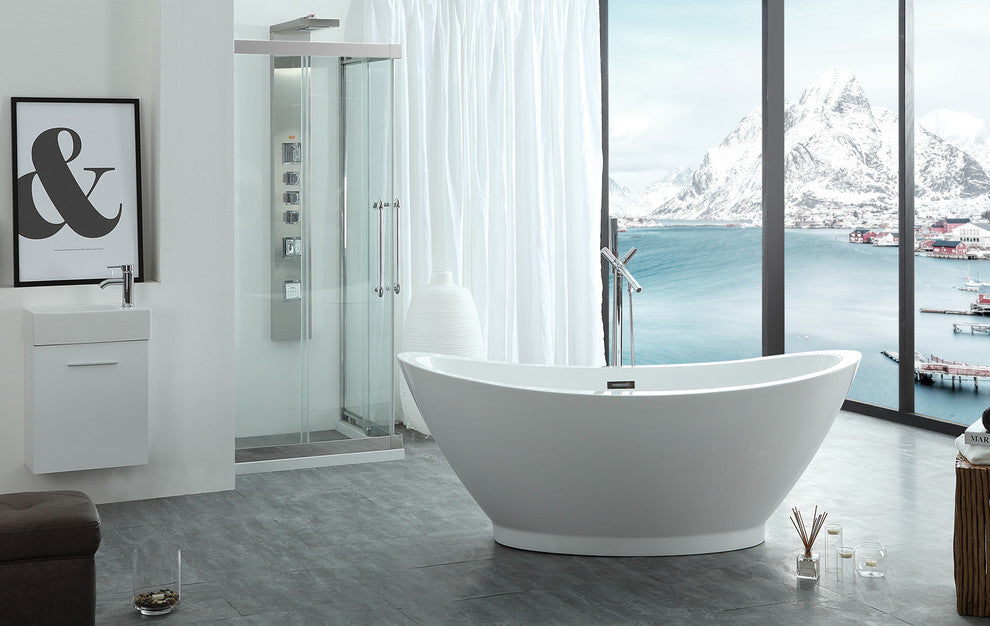 Serenity 69"x33.5" Freestanding Soaking Bathtub