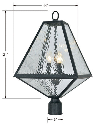 Crystorama Lighting Group GLA-9709-WT Glacier 3 Light 21" Tall - Black Charcoal