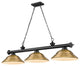Zlite 2306-3MB-SRB 3-Light Billiard, Rubbed Brass