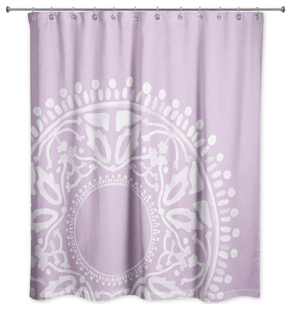 Purple Boho Circle 71x74 Shower Curtain