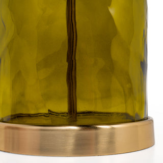 Klara 22" Green Glass Table Lamp With Black Shade