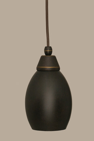 Cord Mini Pendant, Dark Granite/Dark Granite Cone Metal Shade