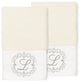 Linum Home Turkish Cotton Monica 2-Piece Embellished Hand Towel Set, Cream