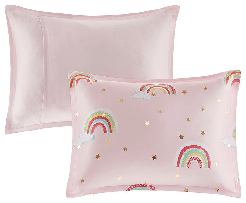 Mi Zone Kids Alicia Unicorn Gold Stars Complete Comforter and Sheet Set, Twin, C