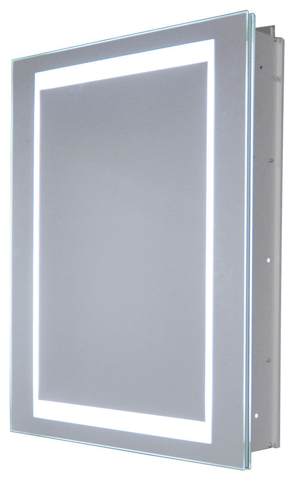 Recessed LED Medicine Cabinet 16"W x 20"H, Left Hinge