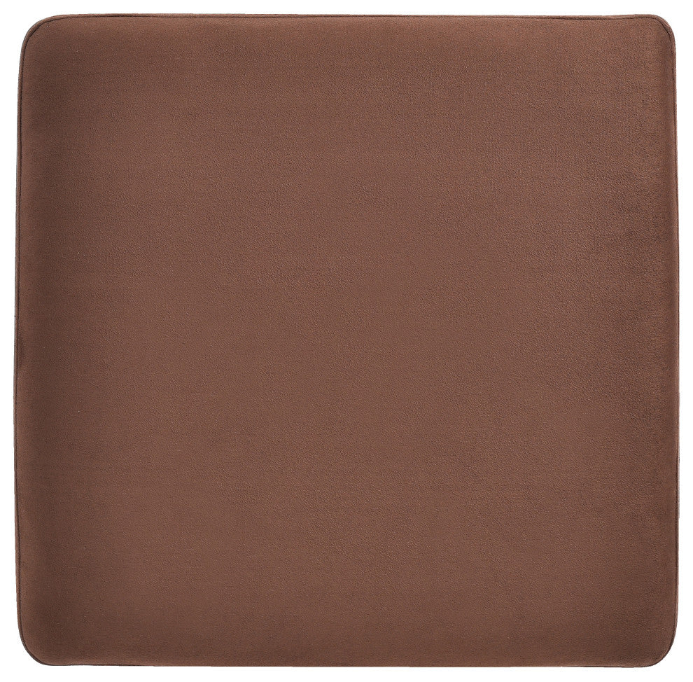 Ukiah Sofa Faux Leather Chaise, Chocolate Micro Suede, Brown Faux Leather