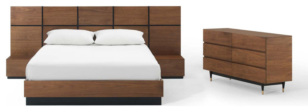 Caima 4-Piece Bedroom Set Walnut