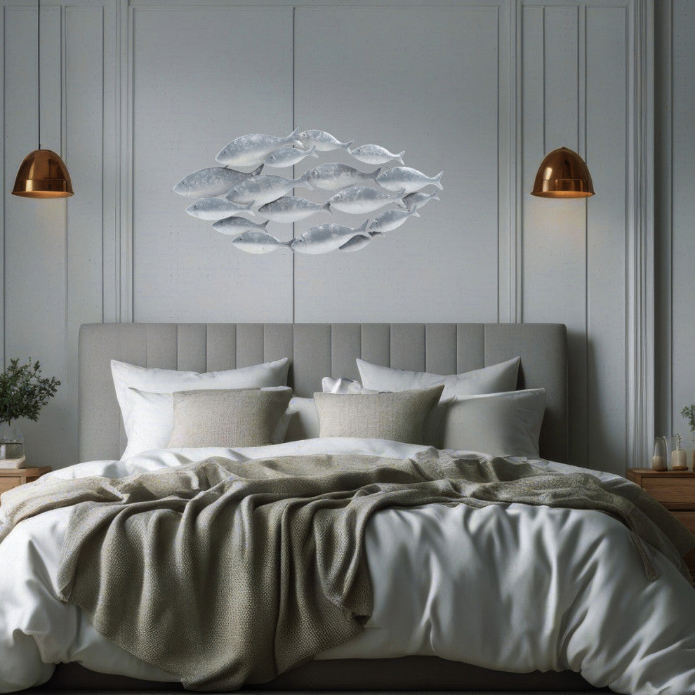Metallic School of Fish Wall Decor Art