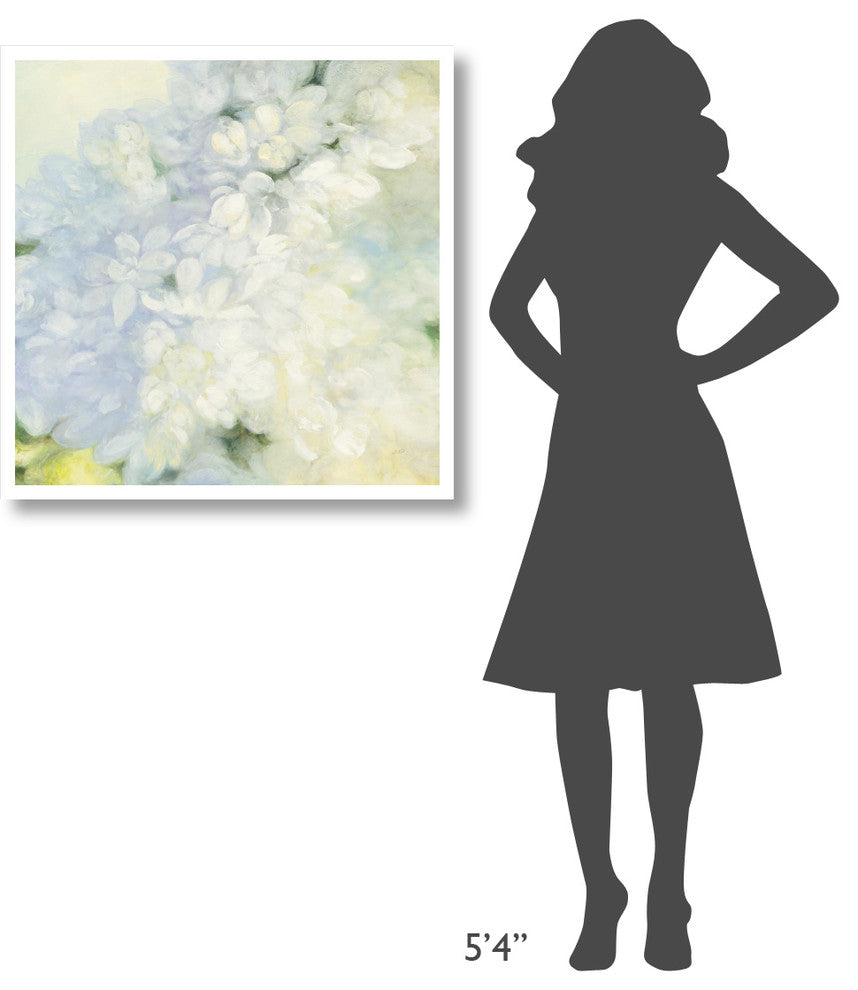 "White Lilacs Bright" Digital Paper Print by Julia Purinton, 32"x32"