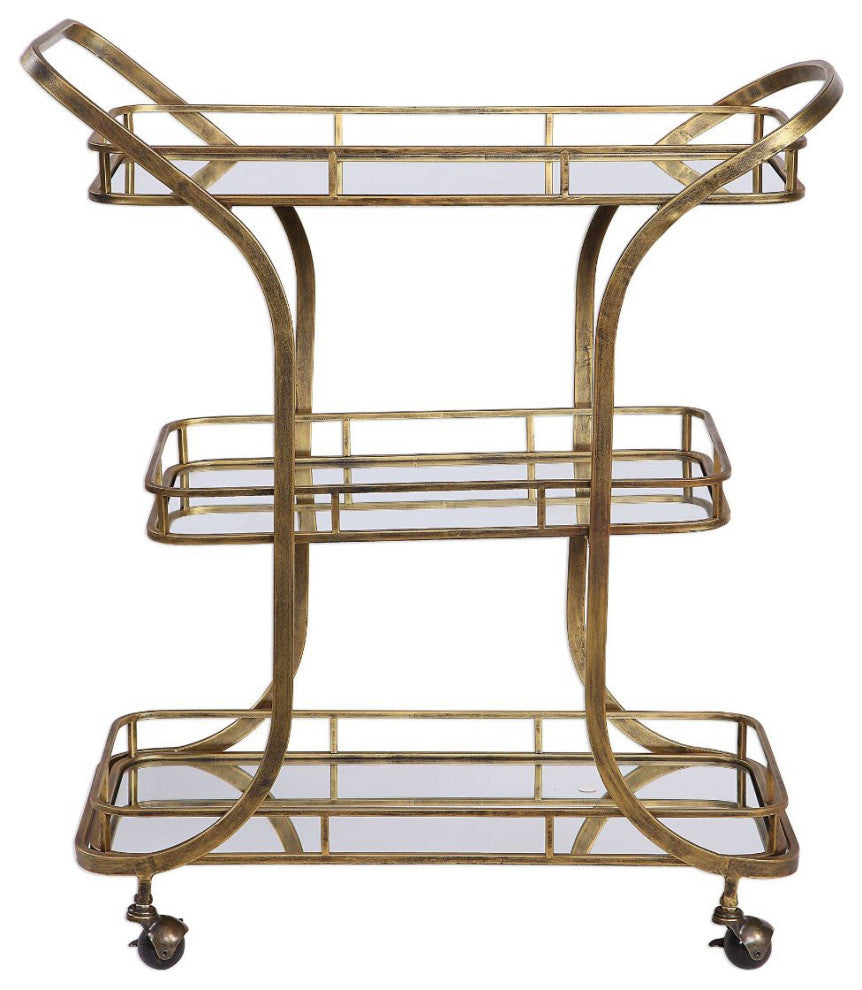 Uttermost Stassi Gold Serving Cart