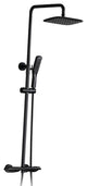 Exposed shower set With rain shower head and hand shower, Matte Black