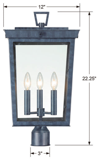 Belmont 3 Light Outdoor Pendant, Graphite