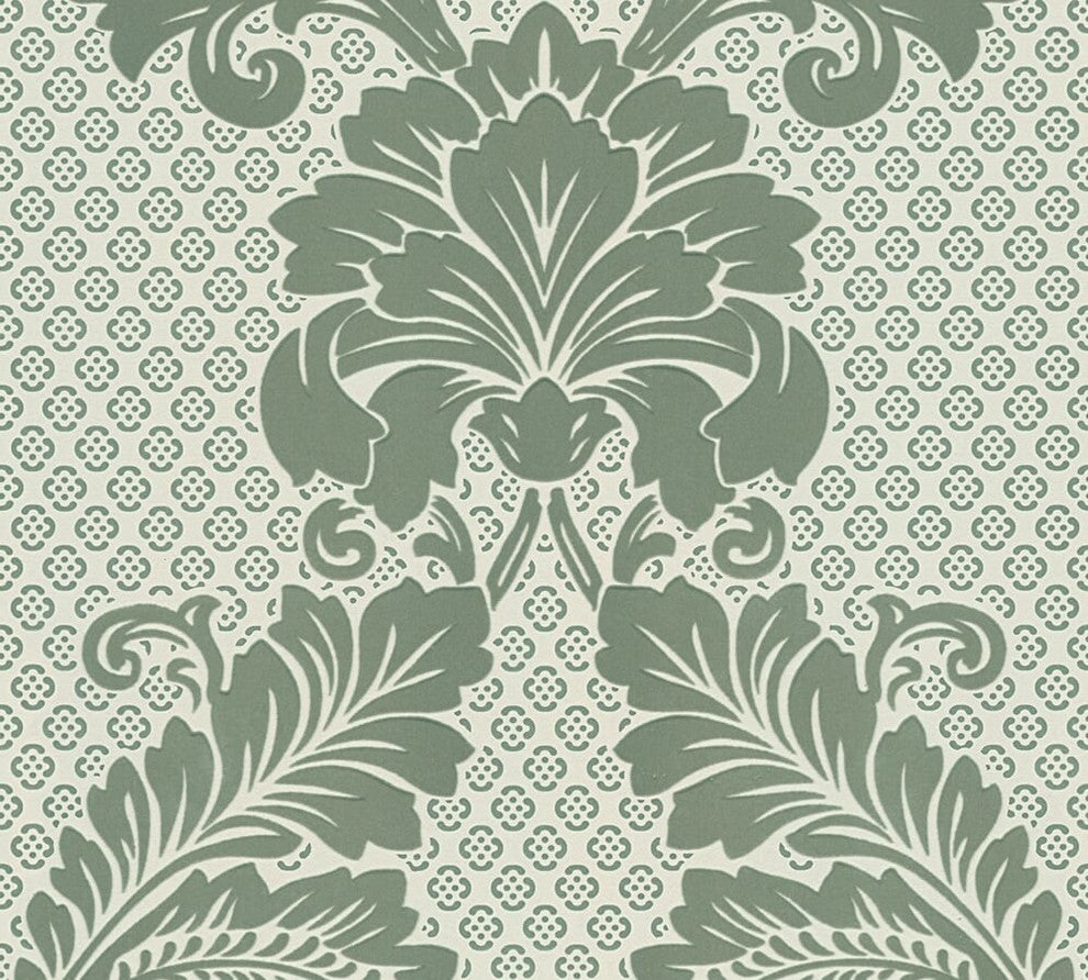 Luxury, A High Quality Ensemble Green Wallpaper Roll, Traditional Wall Decor