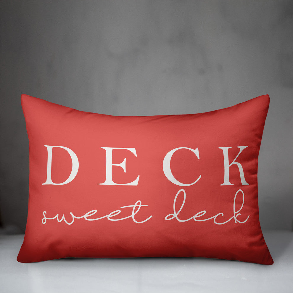 Deck Sweet Deck Outdoor Lumbar Pillow