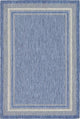 Unique Loom Blue Soft Border Outdoor 6' 0 x 9' 0 Area Rug