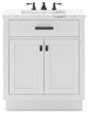 Hartford 30" Single Sink Marble Countertop Bath Vanity, White, Vanity Only