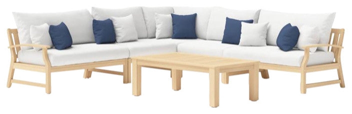Kooper 6 Piece Sunbrella Outdoor Patio Sectional, Bliss Ink